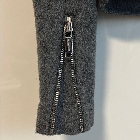 NWOT MICHAEL Michael Kors Charcoal Wool Moto Jacket, Size M - Picture 9 of 12